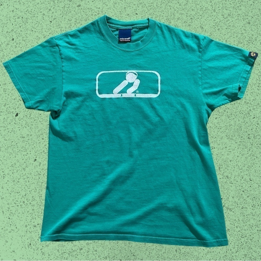 Vintage MIXWELL dj rap shirt green white mens M - Picture 3 of 6